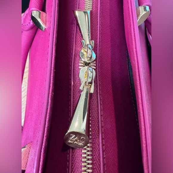 Zac Posen Saffiano Hot Pink Eartha satchel EUC - Picture 11 of 17